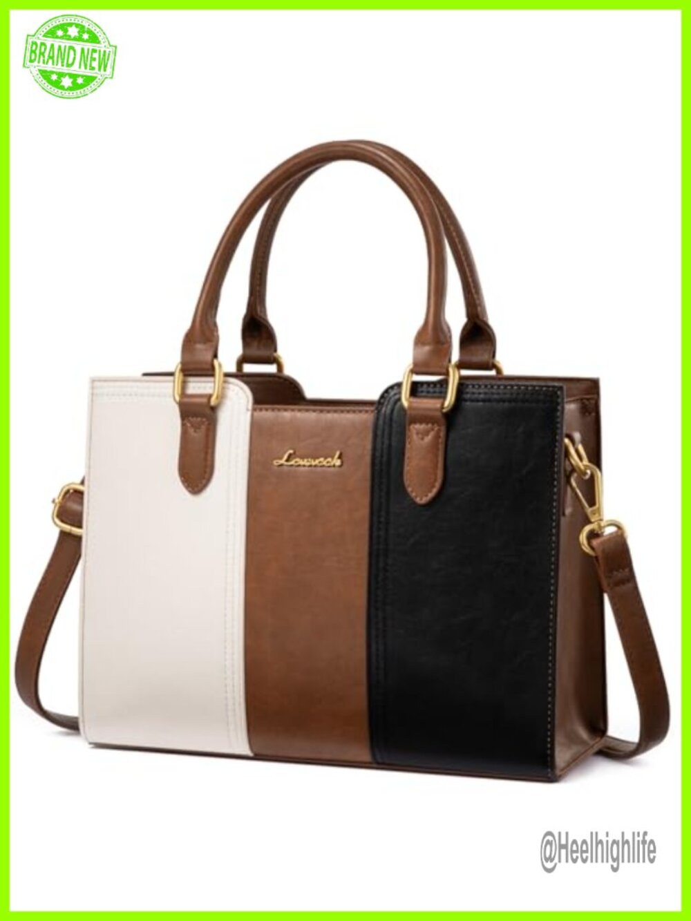 Vegan Leather Satchel Crossbody Bag Top Handle Purse for Work